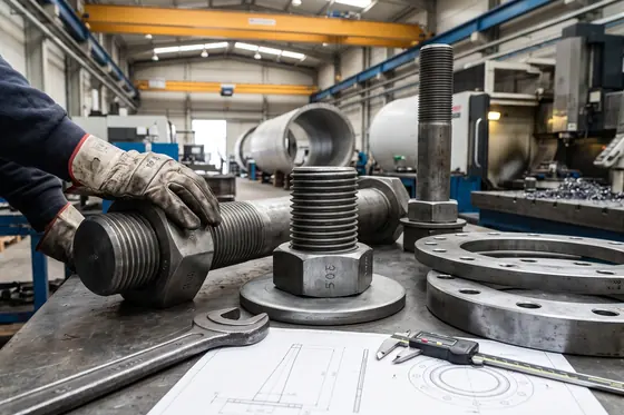 Large nuts and bolts for wind turbines